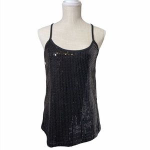 Lily White Black Sequin Tank Top